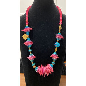 Vintage boho style multi color necklace